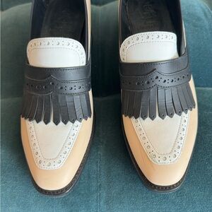 The Office Of Angela Scott Leather Whipstitch Loafers